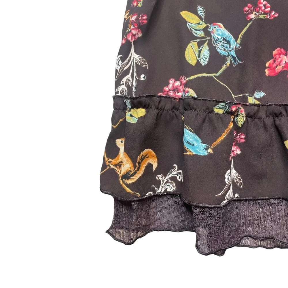 Disney Snow White LC Lauren Conrad Collection Women’s Small Brown Floral Blouse